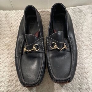 Gucci Horse Bit Driving Loafers Black & Brown Leather Protective Soles